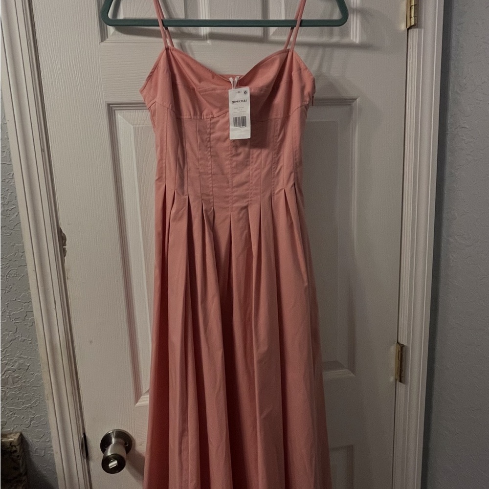 Saks Fifth Avenue Dusty Rose Spaghetti-Strap Pleated Maxi Dress